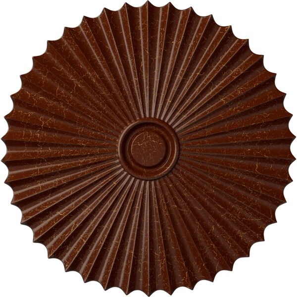 Ekena Millwork Shakuras Ceiling Medallion (For Canopies up to 5 3/4"), 33 7/8"OD x 2"P, Burnished Mahogany Crackle CM34SHBMC - main